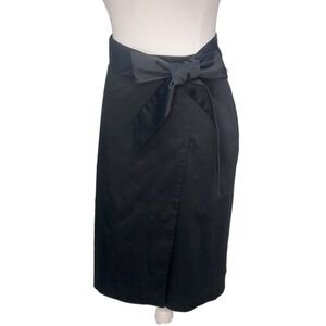 Talbots Faux Wrap Cotton Skirt Black